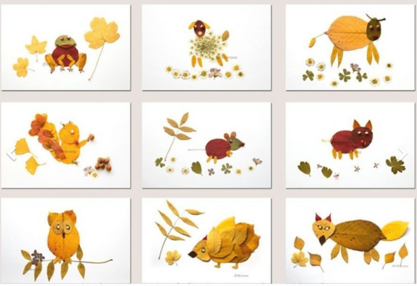 Crédit photo: La presse https://www.lapresse.ca/maison/decoration/2020-10-22/la-bonne-idee/des-animaux-en-feuilles-d-automne.php