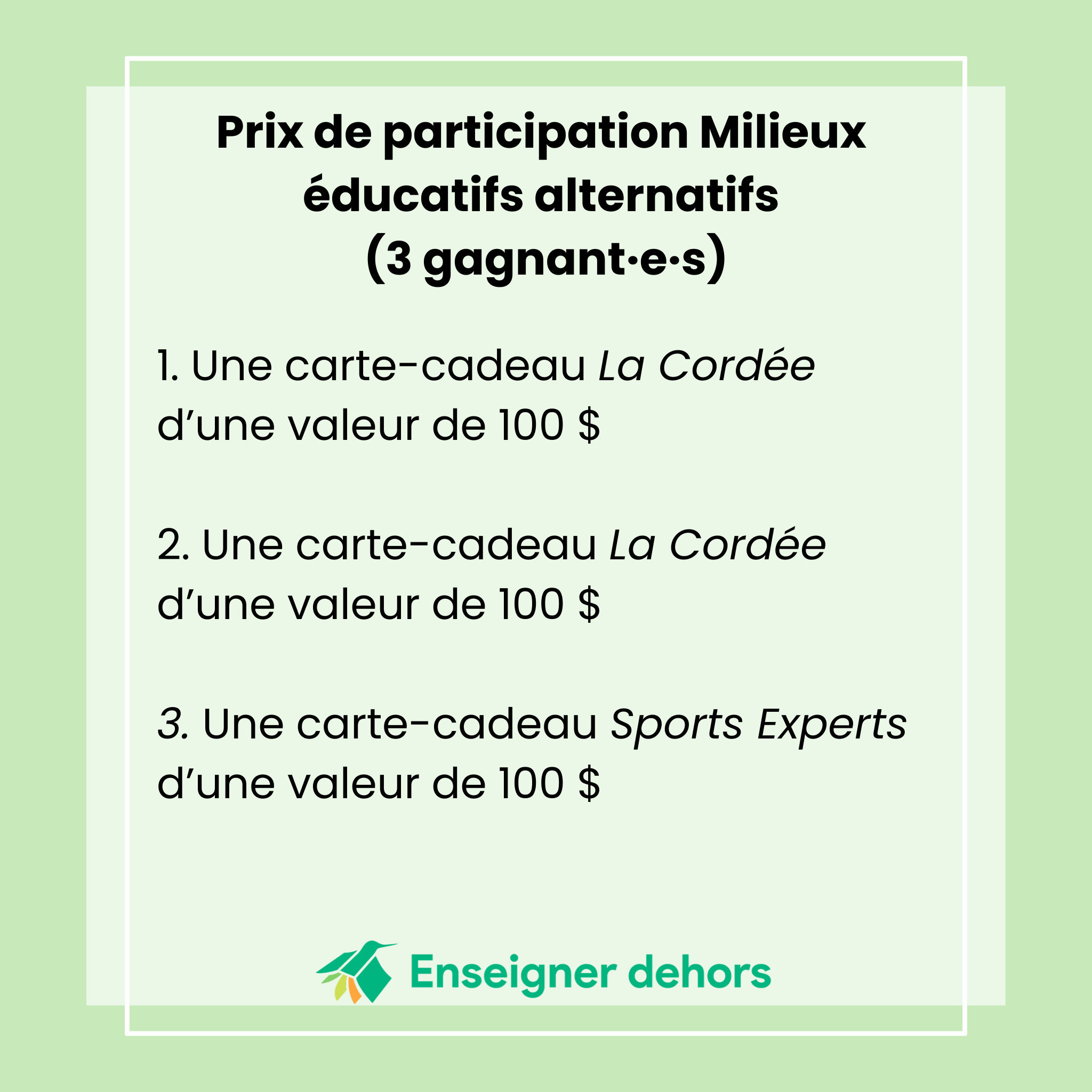 Enseigner dehors