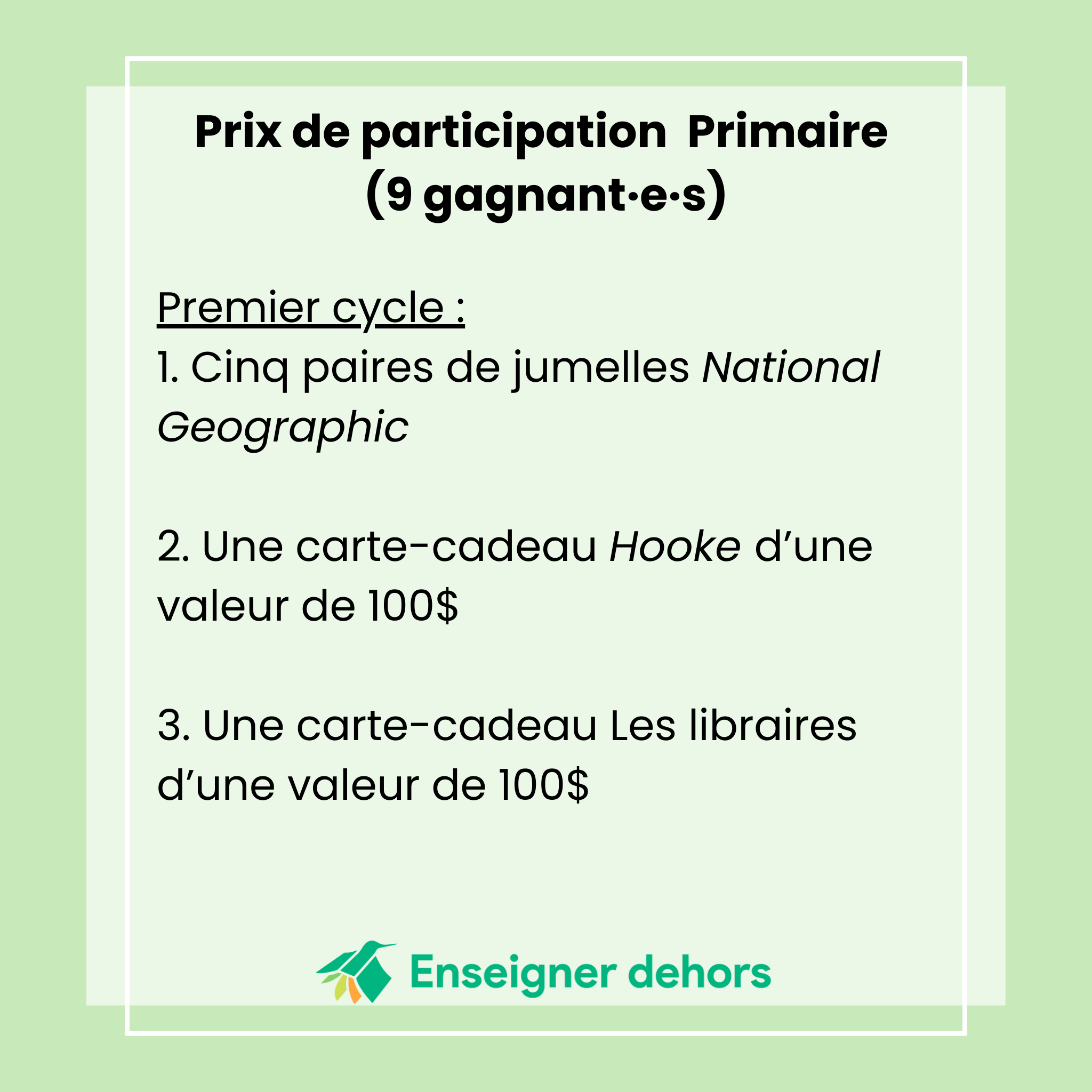 Enseigner dehors