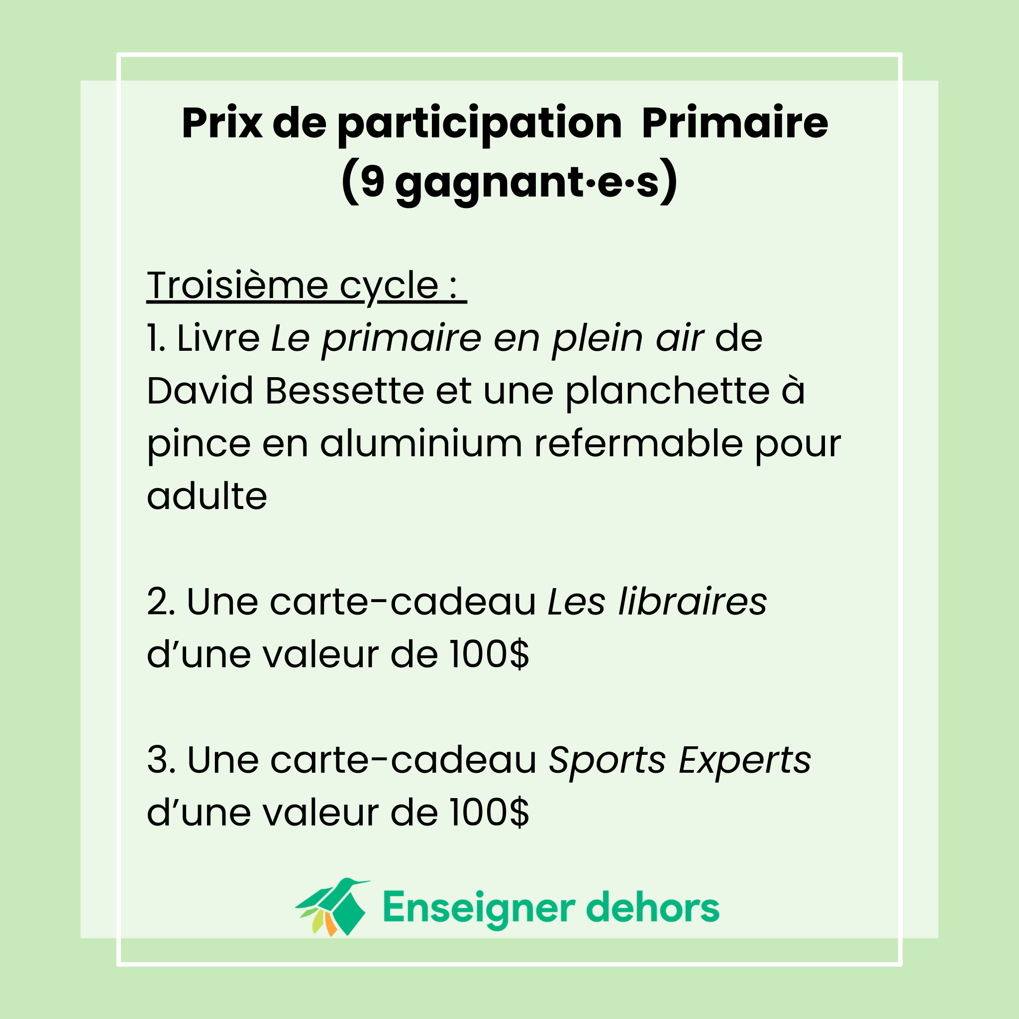 Enseigner dehors